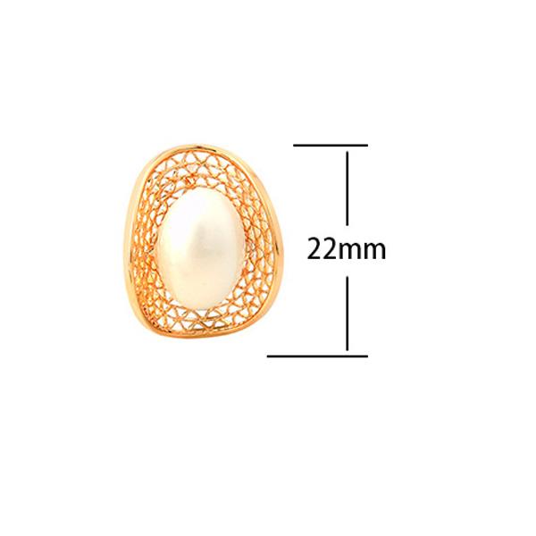 Vintage Palace Style Oval Pearl Stud Earrings - Hollow-out Mesh Texture Red Pearl Dainty Earrings for Women Elegant Jewelry