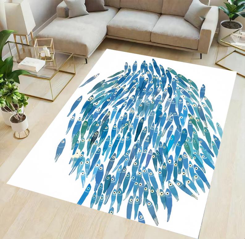 Carp Carp Carpet Vortex Fish Carpet Deep Sea Golden Fish Carpet Door Mat Room Living Room Bedroom Decoration Rug