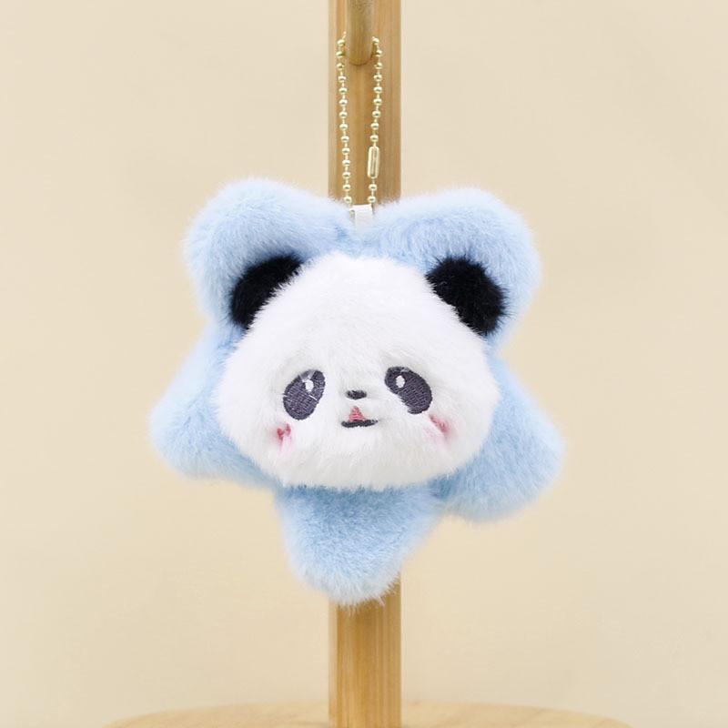 Cute 12cm Panda Stuffed Animal With Vibrant Flower Accent Perfect Key Accessory