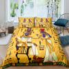 Pharaoh Bedding Sets,King Size 3D Ancient Egypt Tribe Decor Comforter Cover Set For Adult Egyptian Pyramid Polyester Duvet Cover