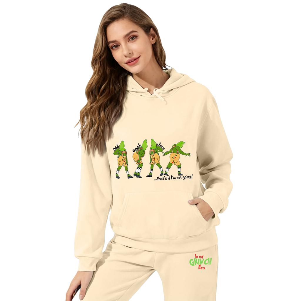Women's Hooded Sports Tracksuit Unisex Two-Piece Running Outfits Long Sleeve Pullover Hoodies Sweatshirt+Sweatpants Set