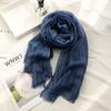 Windproof Striped Pleated Shawl Thicken Men Scarf High Quality Winter Cashmere Scarf  Female