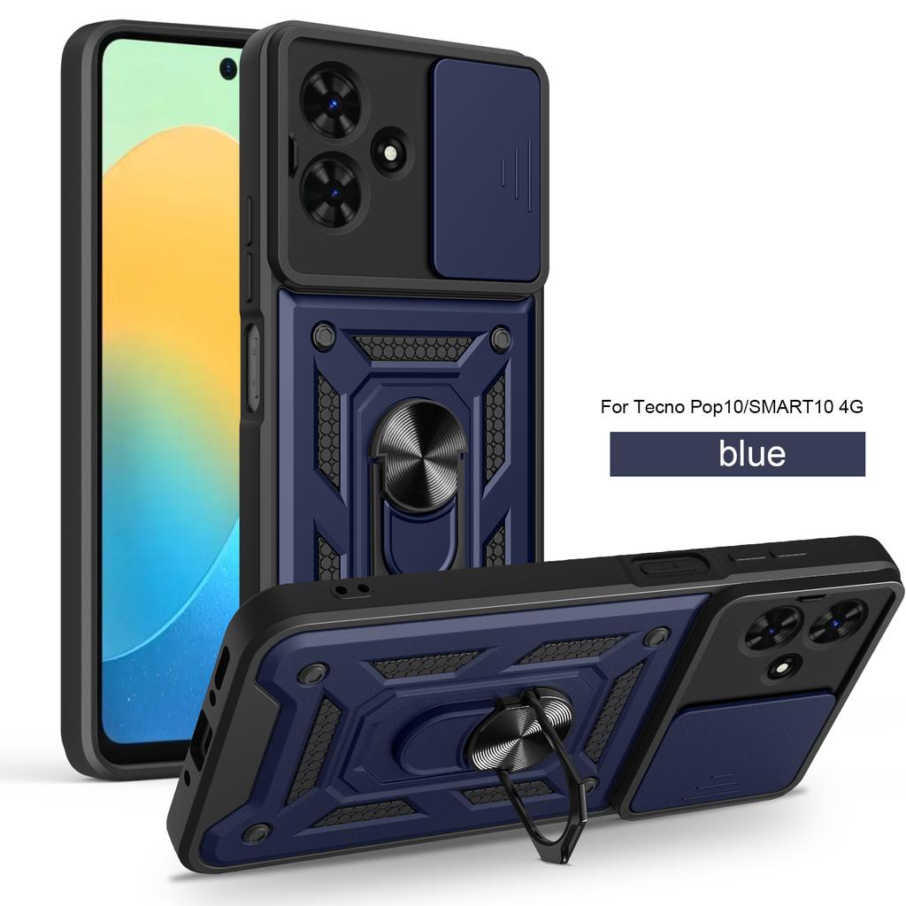 For Infinix Smart 10 Case Infinix Smart 10 Cover Magnetic Ring Holder Armor Phone Case Slide Camera Protect Back Cover