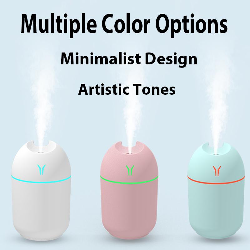 250ML Usb Water Refill Spray Humidifier With Color Lights Super Fog Small Air Humidifier Home Bedroom Office Car Mute Humidifier