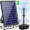 Solar Powered Fountain Pump with 3600mAh Battery Backup and 8W Panel for Bird Bath Pond Water Feature Includes Dry-run
