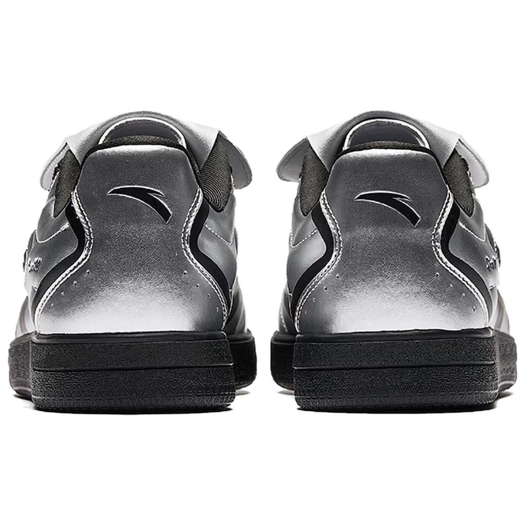 Anta Life Series Casual Comfortable Jump Cover Plus Shock Absorbing Wear Resistant Low Top Skate Shoes Men sneaker Silver Black 912638010-3