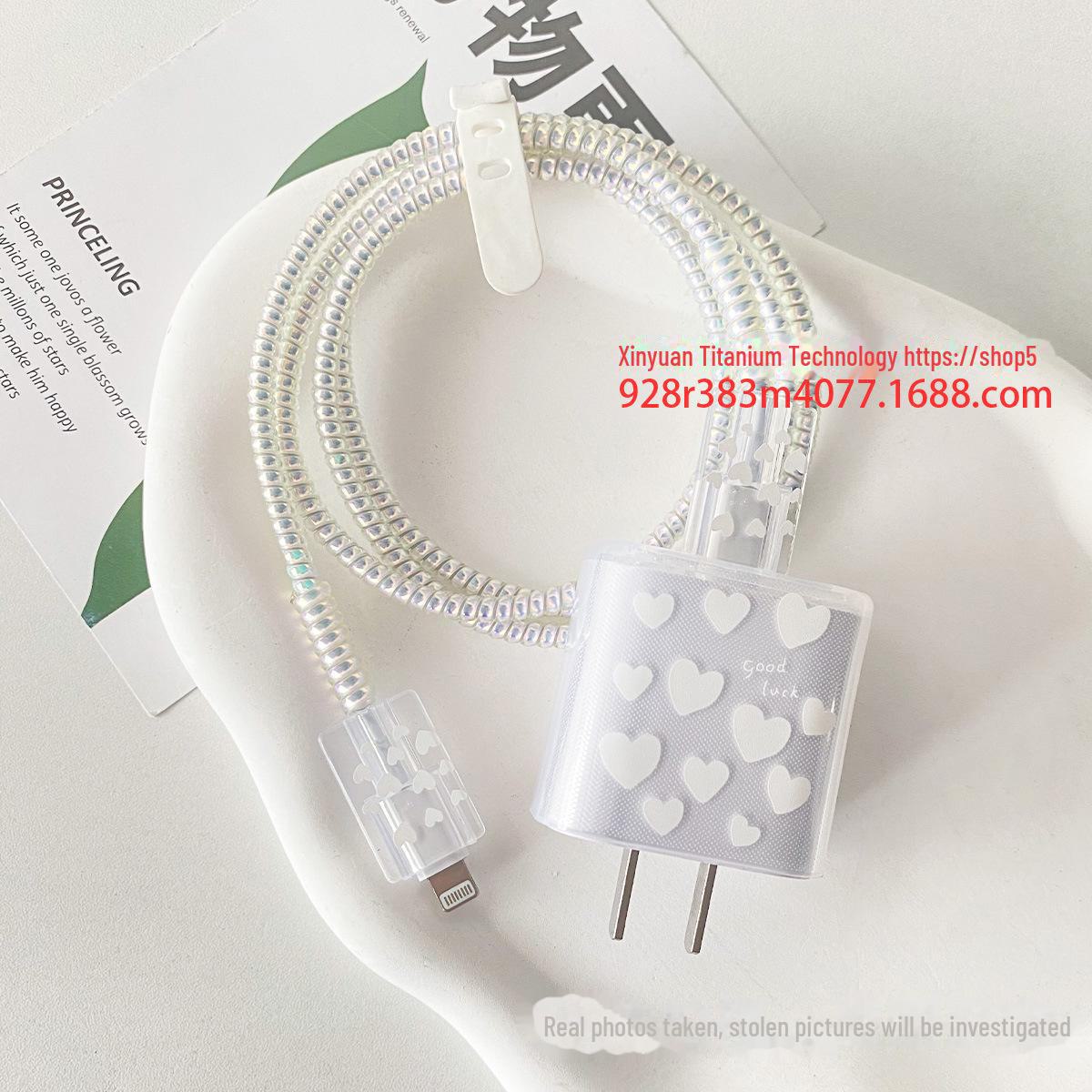 

Популярный мягкий чехол из ТПУ для зарядного устройства Apple 20 Вт — совместим с моделями 15/14/13, европейский стандарт luck heart белый