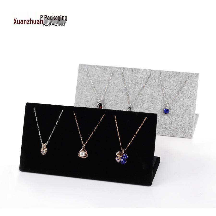 L-Shaped Velvet Jewelry Display Board for Earrings, Necklaces, and Pendants