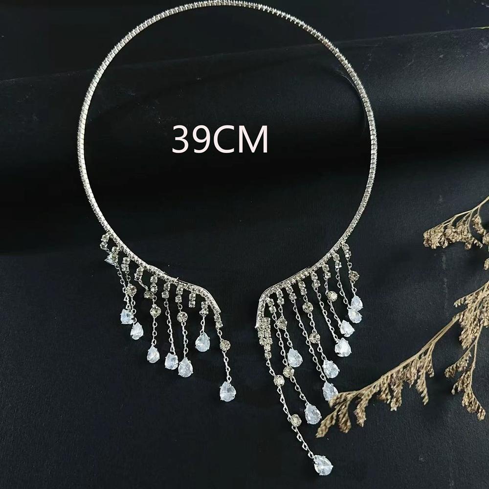 Zircon Tassel Necklaces Unique Rhinestone Necklaces Ball Accessories Fashionable Trendy Women's Wedding Jewelry Accessories