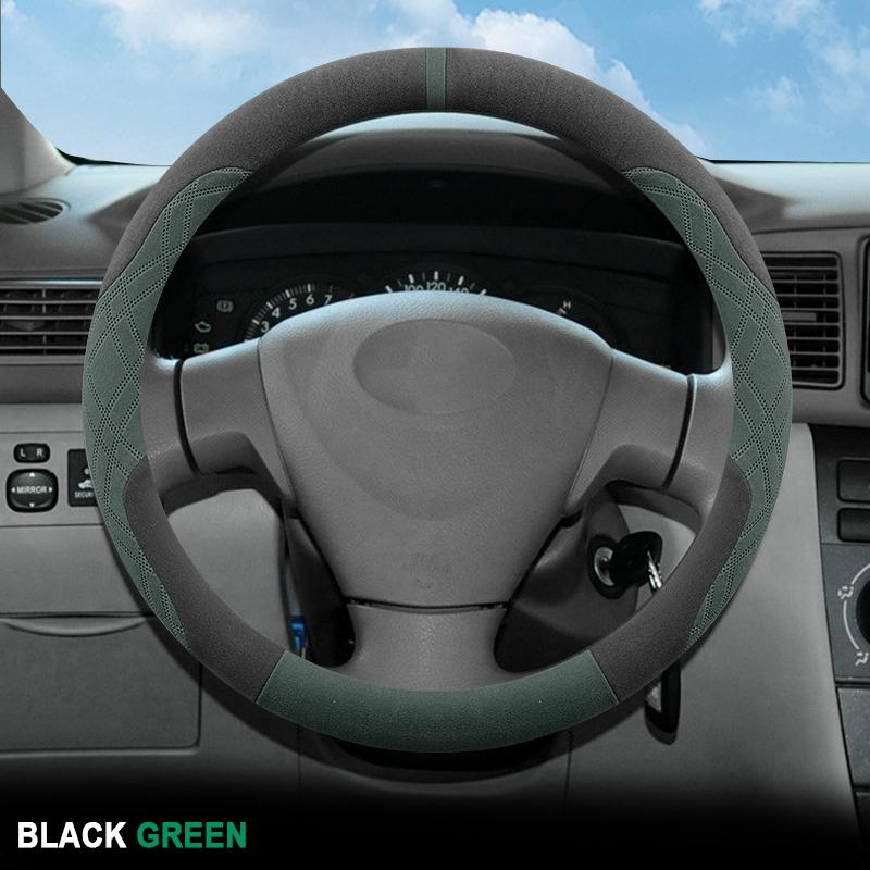 Suede Car Steering Wheel Cover Wrap for Toyota COROLLA EX 2004-2010 2012 2013 Toyota Corolla 2007-2026 Anti Slip Breathable