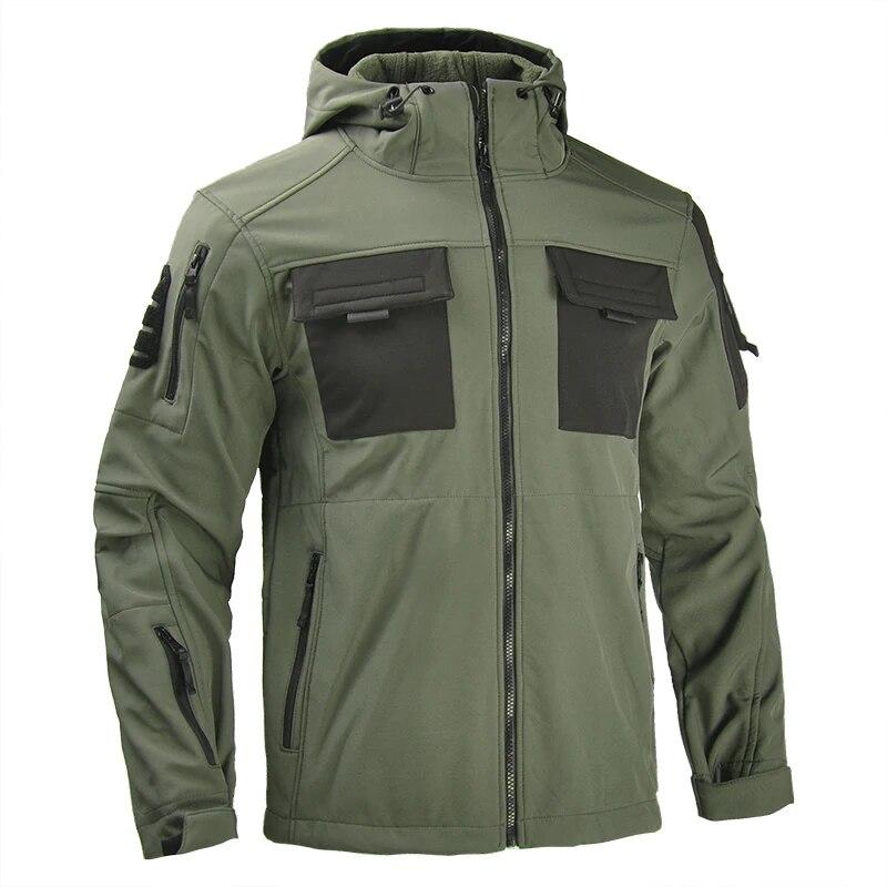 HAN WILD Men's Jackets Fleece Army Tactical Clothing Men Multicam Male Camo Windbreakers Combat Jacket Clothes