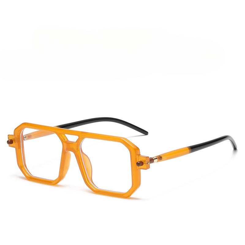 Vintage Square Sunglasses for Men Women  Retro Double Bridge Male Sun Glasses Eyewear Trendy Luxury Brand Design