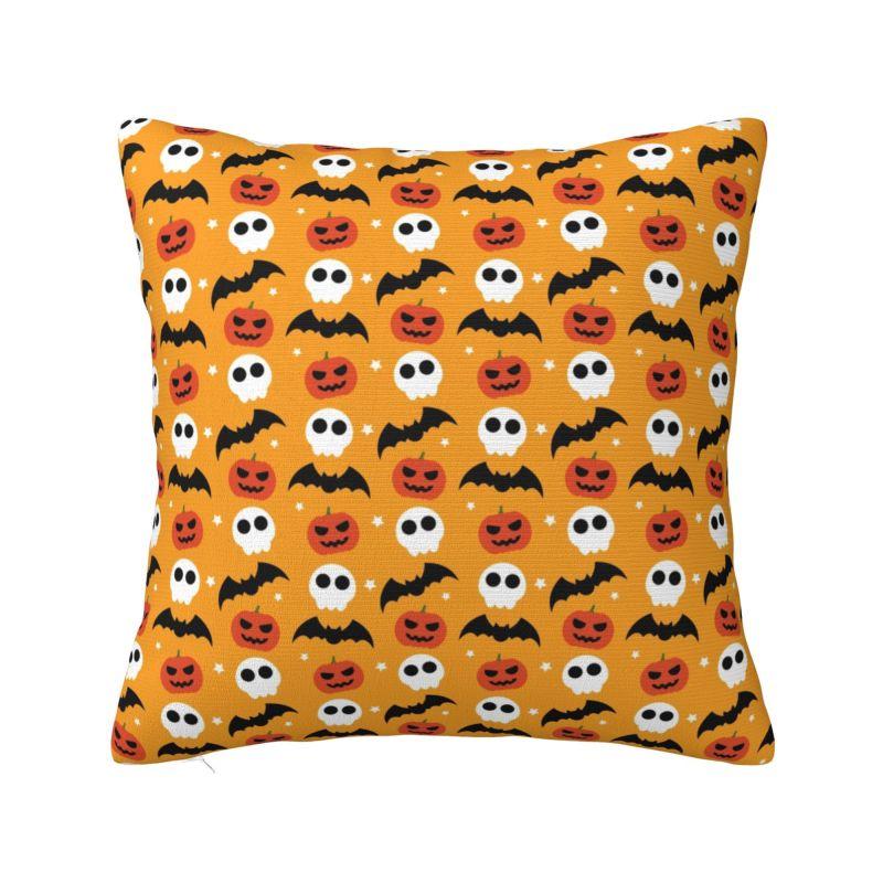 Custom Halloween Pumpkin Witch Skull Pattern Pillowcase Luxury Cushion Cover Car Pillowcase