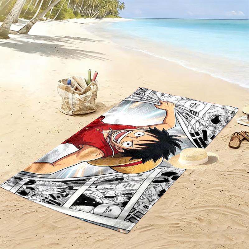 One Piece Roronoa Zoro Print Beach Towel, Large Soft Quick Dry Towel for Beach Camping Swimming