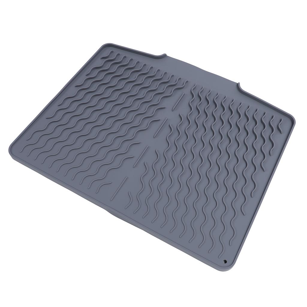 Dish Drying Mat Silicone Anti Slip Heat Resistant Foldable Easy To Clean Dish Drain Pad for Kitchen