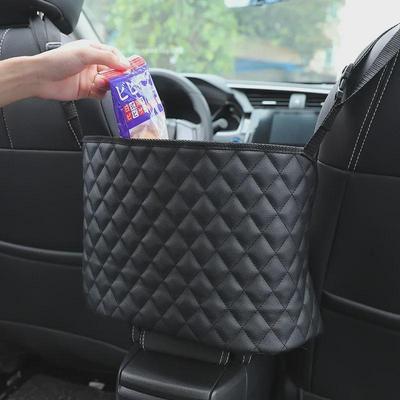 Aufbewahrungsnetz aus Leder für Autositze – Sorgen Sie mit der hängenden Aufbewahrungstasche für Ordnung in Ihrem Auto.