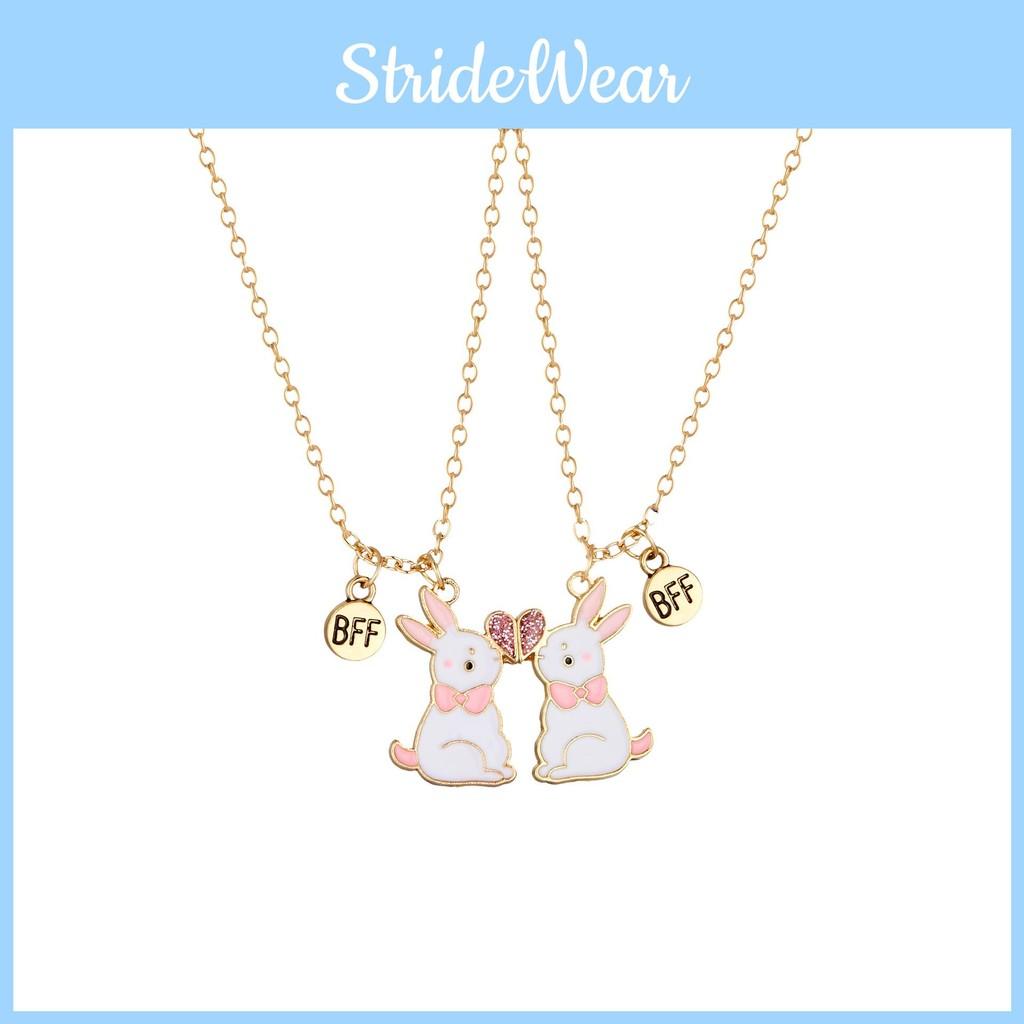 Enchanting Bunny Themed Necklace Set For Children Featuring Colorful Heart Design Easter For