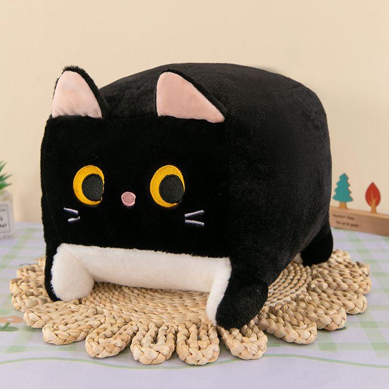 20cm Niedliches Quadratisches Kätzchen Plüschtier Super Weich Neue Kleine Dicke Katze Puppe Zum Schenken Kinder Geburtstag Weihnachten Geschenke 20cm