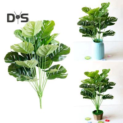 1 Μπουκέτο Τεχνητό Monstera Green Plastic Fake Monstera Floral φυτό φυλλώματος