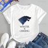 Vintage TV Series Game of Thrones Printed Tshirt Top Neutral Trend Harajuku Short Sleeve Unisex Shirt Pattern Large Tshirt