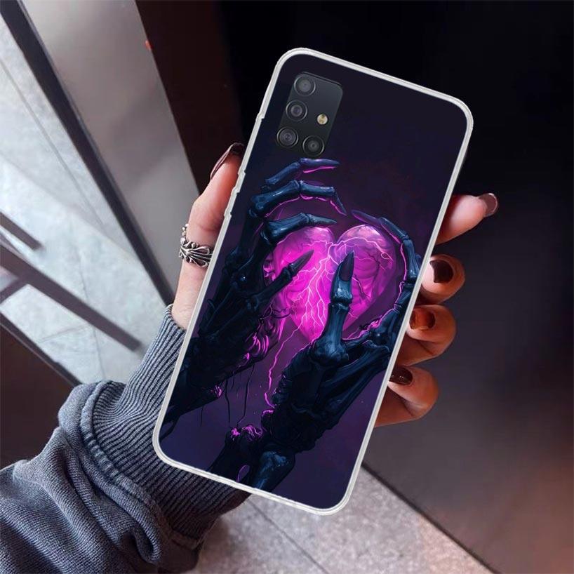 Anatomy Skeleton Heart Lovey Kiss Phone Case For Samsung Galaxy A52 A51 A50S A32 A22 A12 A02S A72 A71 A31 A70 A30S Note 20 Ultra
