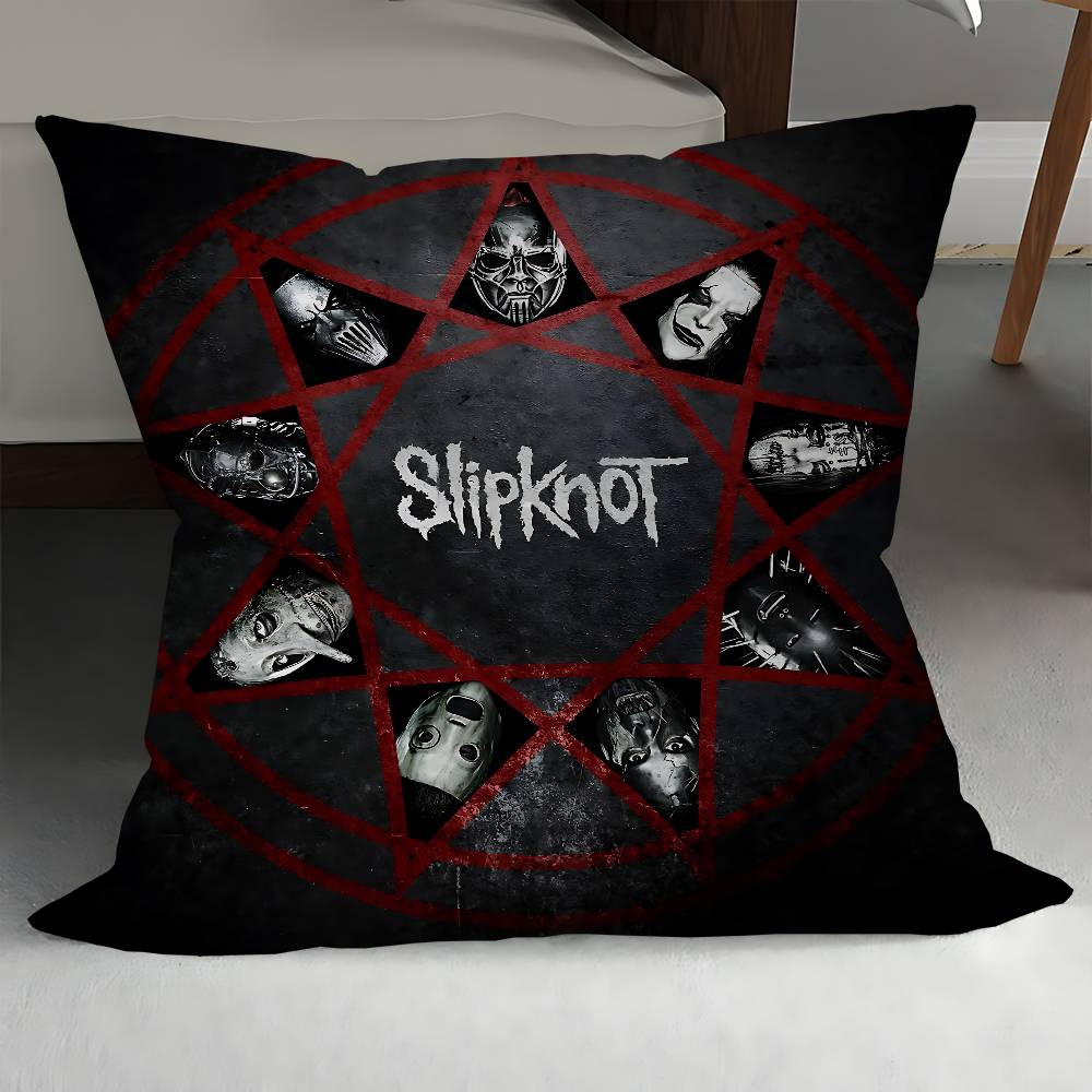 Rockband S-Slipknot Logotyp Kuddfodral Tum Gårdshusdekor Hem Prydnadskuddfodral För Soffdekorationer