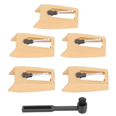 5 Stück Schallplattenspielernadel Ersatz Plattenspieler Nadel mit Reinigungsbürste für Victrola für Crosley