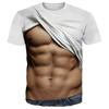 T-shirt stampata in abs con petto finto 3D T-shirt stampata da palestra Abbigliamento da uomo T-shirt estiva streetwear Top Harajuku T-shirt a maniche corte sportive moda