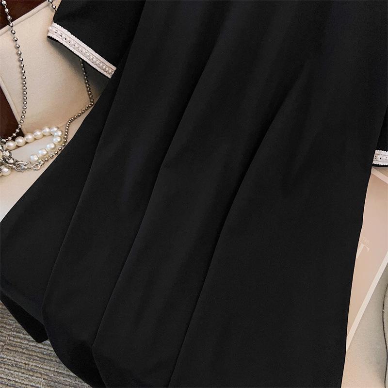 Damen Plus Size A-Linien-Midikleid, Rundhalsausschnitt - Schlankmachender Lockerer Schnitt (200/300/350 Jin)