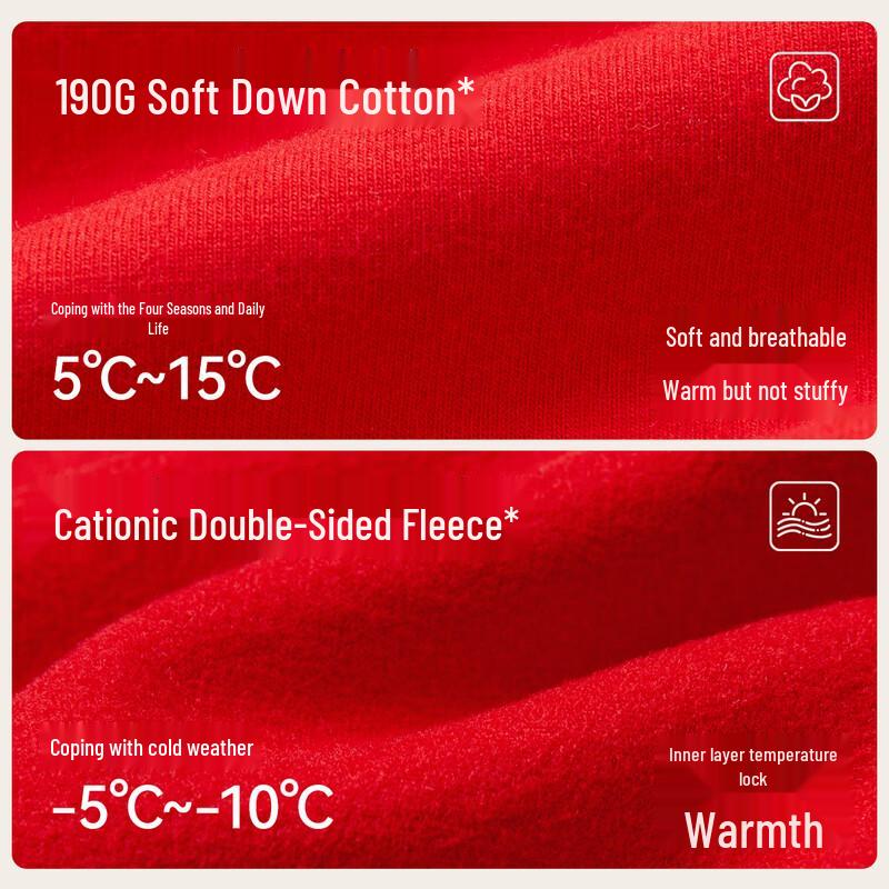 Little Pig Tony Plus-Size Boys' Red New Year Thermal Underwear Set