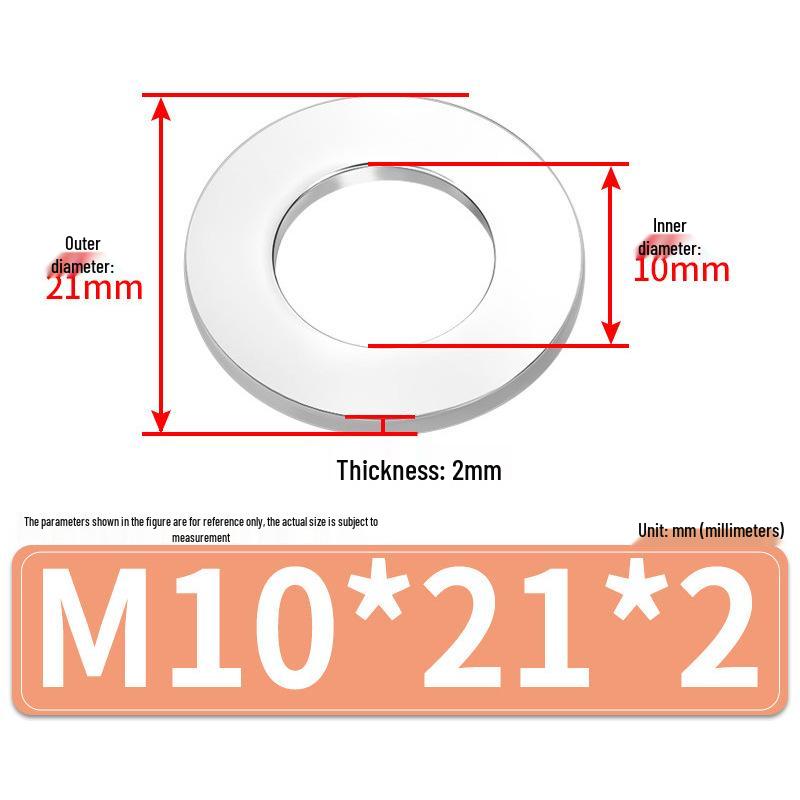 Jin Juntai Thick & Thin Stainless Steel Flat Washer, Round M10-M36