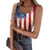 Women's Summer Fashionable Casual Independence Day Printed Round Neck Sleeveless Top Fitted Vest