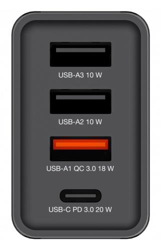 Verbatim 49700 USB Charger 30W 4-Port USB-A, USB-C, EU Plug, Black