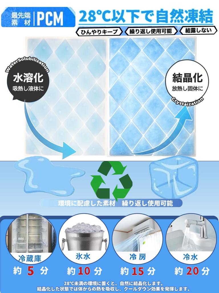 Ice Ice Heat Stroke Prevention Naturally At the Same PCM As a Neck Cooling No For Adults and Summer Heat Relief Item Pillow, Pack, [Freezes 28°C