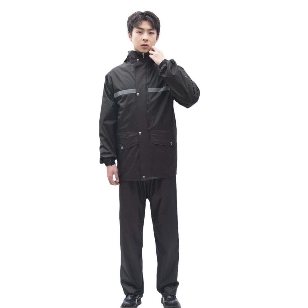 Reflective Raincoat and Pants Set for Electric Motorcycle Riding