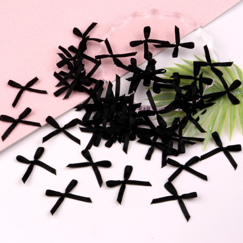 100pc 3cm Mini Ribbon Bows Flower for Sewing Appliques Crafts Decoration Hair Accessories Wedding Gift Box Ornament Supplies