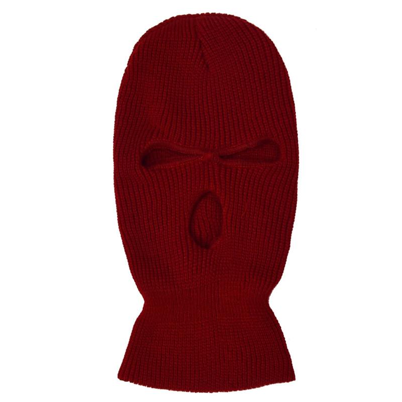 2025 New Fashion 3-Hole Knitted Full Face Cover Ski Mask Winter Balaclava Warm Knit Full Face Mask For Outdoor Sports