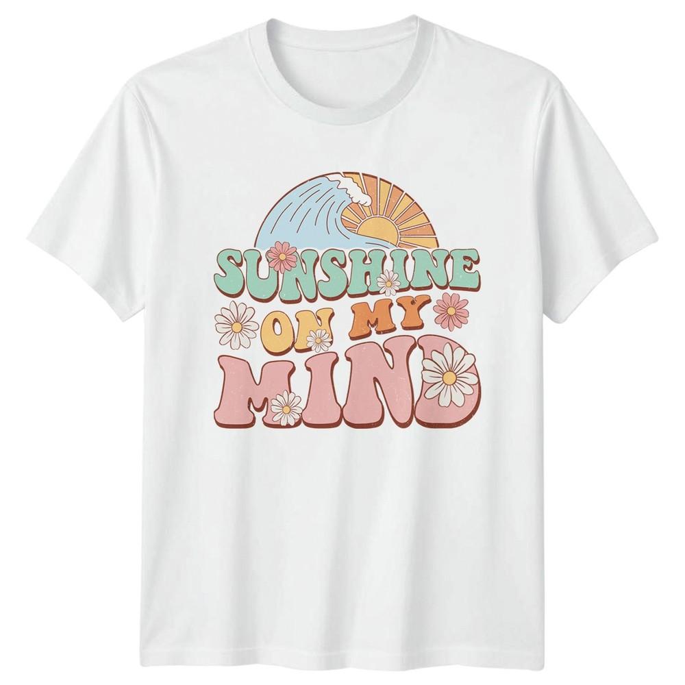 Sunshine On My Mind Unisexs TShirt Retro Beach Summer Holiday Gift For Her S