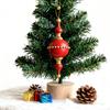 Christmas Tree Ball Ornament Gourd Shaped Bauble with Hook Rope Shiny Xmas Hanging Decoration for