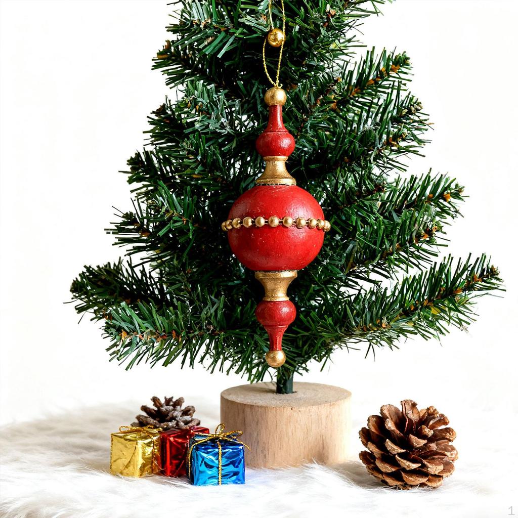 Christmas Tree Ball Ornament Gourd Shaped Bauble with Hook Rope Shiny Xmas Hanging Decoration for