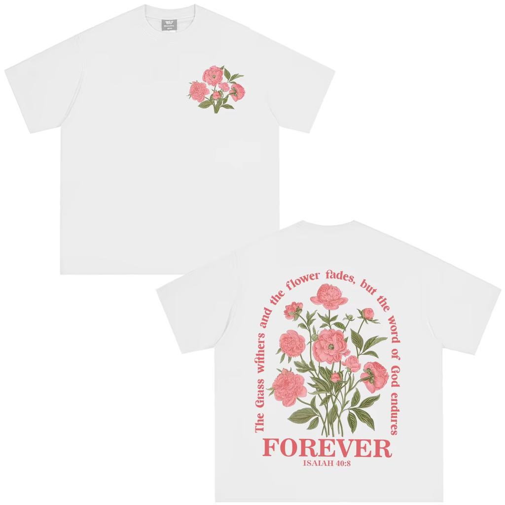 Summer Hot Sale Christian Bible Verse Jesus Vintage Floral Graphics Tees Unisex Unisex Fashion Trendy Tee Loose Cozy And Versatile