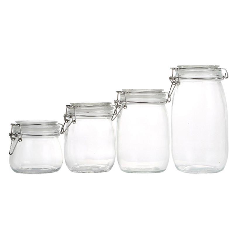 Glass Storage and Pickling Jar with Buckle Seal for Wine, Tea, Honey, and Jam