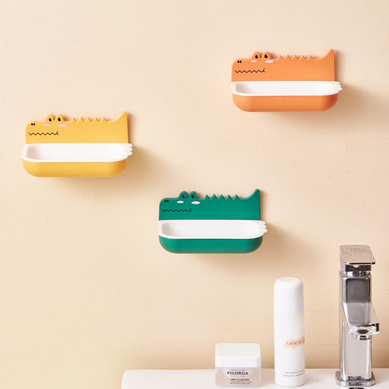 

Wall Mounted Small Crocodile No Hole Drainage Bathroom Antibacterial Soapbox