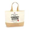 Jute Bag / Tote Bag - PLANETEE - Petit Bazar Community Manager d'Amour - Natural Jute - Shoulder Bag - Made In France
