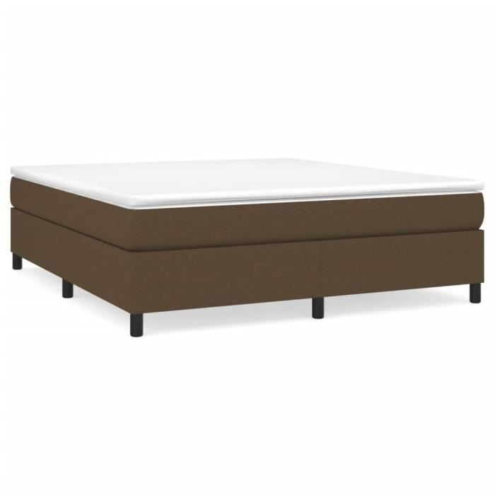 3144434 vidaXL Lit à sommier tapissier avec matelas Marron foncé 160x200 cm