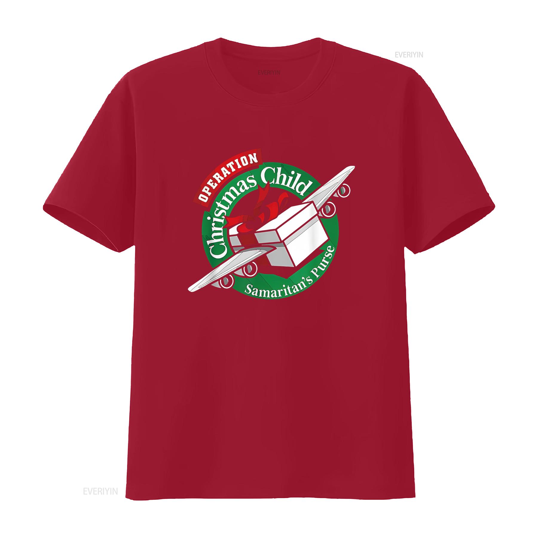 Samaritan s Purse Operation Christmas Child Funny Xmas T Shirt vintage Washed Top For Everyday Wear streetwear homme graphic S