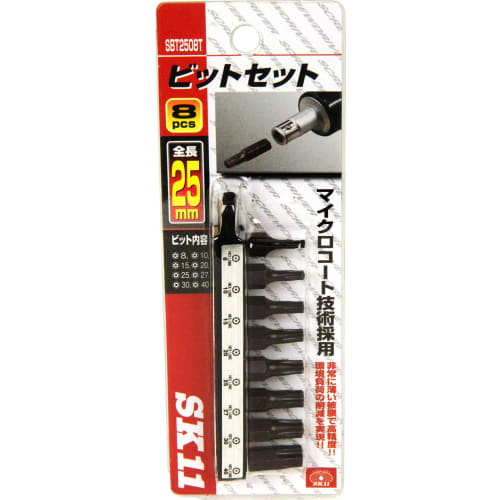 SK11 (SK11) 25mm Perforated Hex Lobe Bit Set 8Pcs T8~T40 SBT2508T