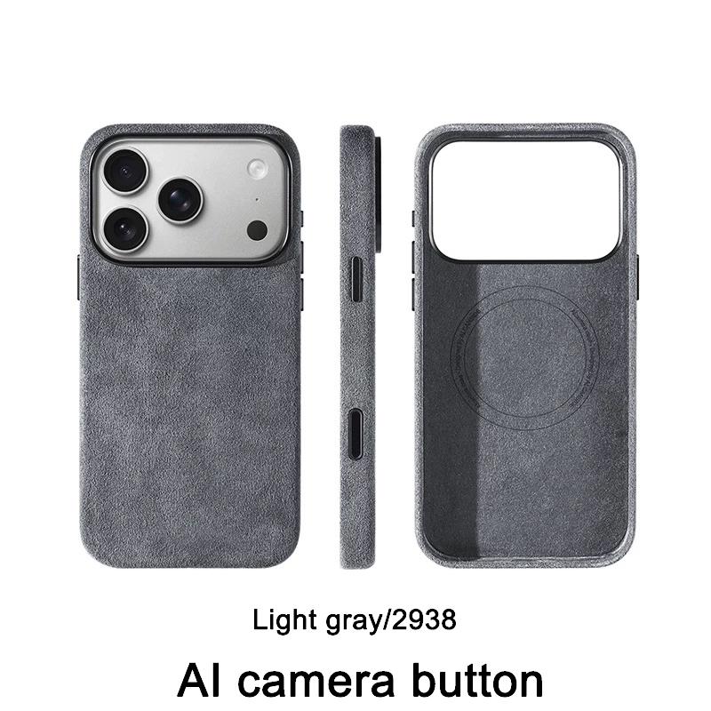 Īsta Alcantara magnētiskā vāciņš iPhone 17