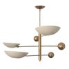 3 Light Pendant Mid Century Modern Raw Brass Sputnik Chandelier Ceiling Light