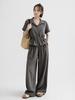 Page Flynn Collar String Shirt & Wide Pants Set_S6Bse009A